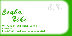 csaba niki business card
